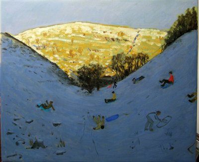 Valley and sunlit hillside, Lathkill Dale, Derbyshire by Andrew Macara